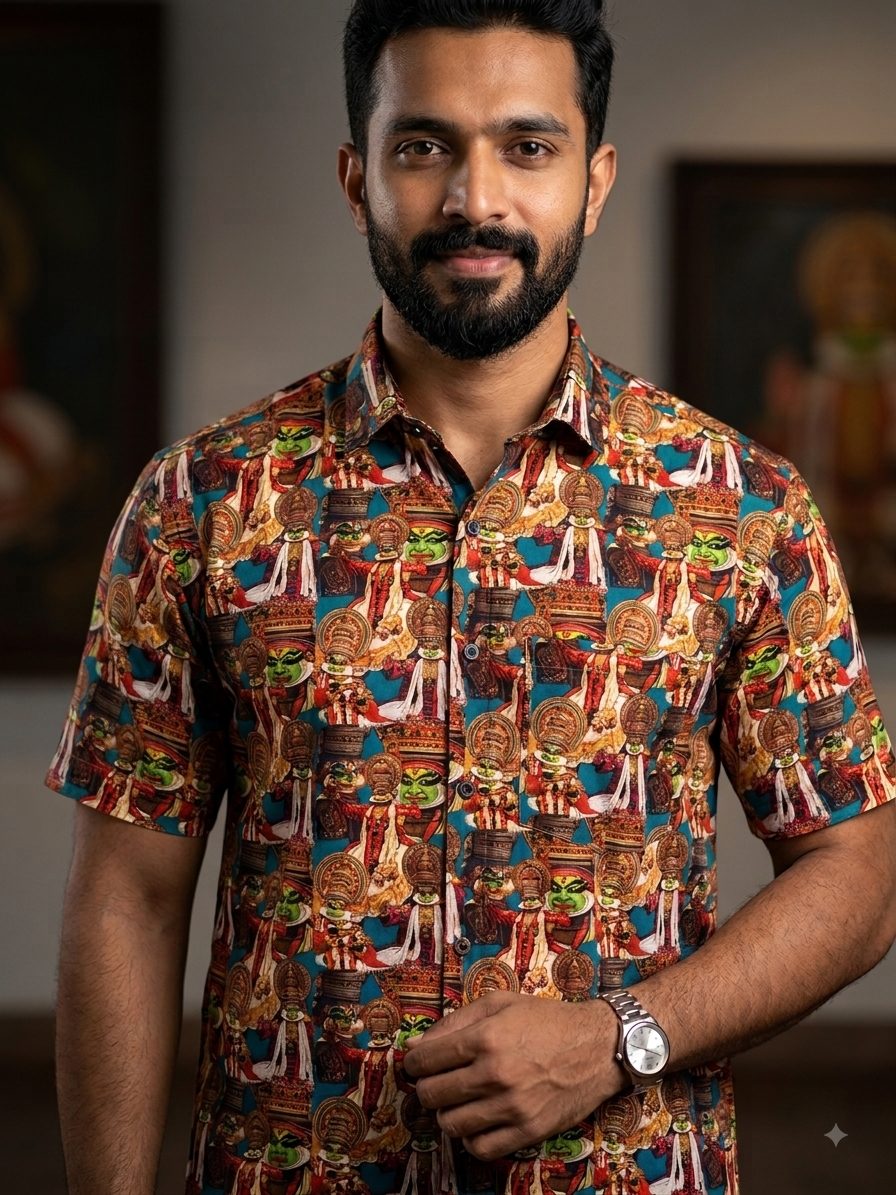 Men Kathakali Printed Shirt