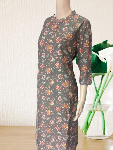 Women Printed viscose Rayon Straight Kurti Top