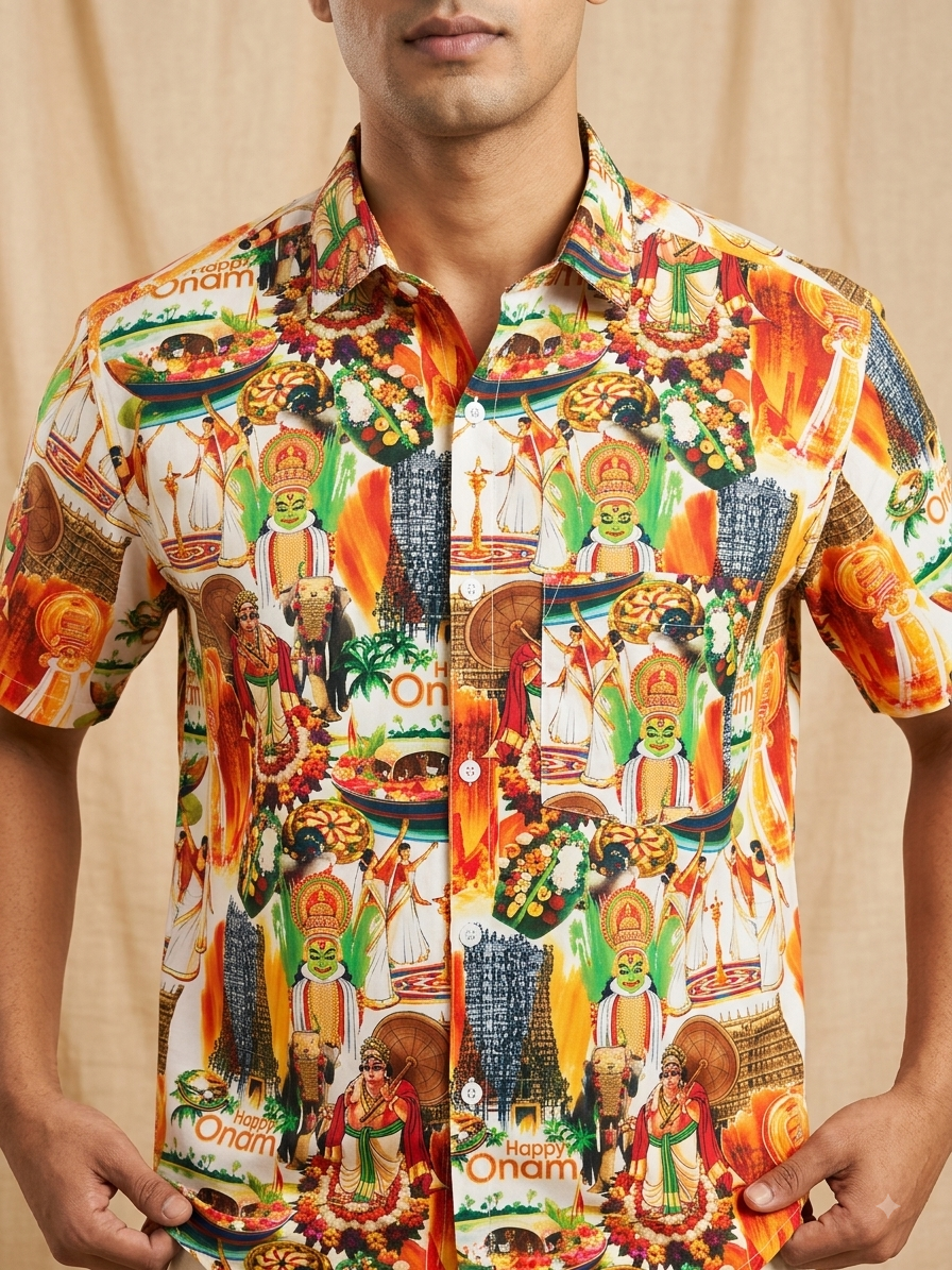 Onam theme Poly cotton shirt